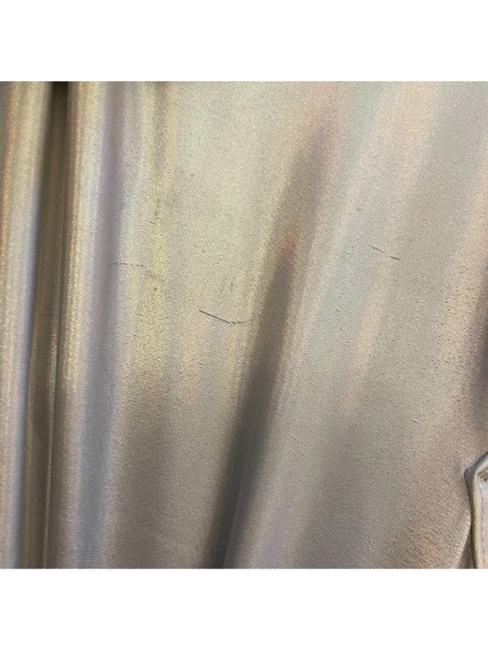 American Apparel Iridescent Silver Halter Neck Full Leg Unitard Bodysuit Size L - Picture 7 of 7